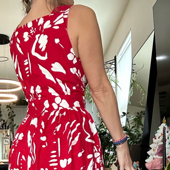 1960’s Lanz Patterned Dress; Vintage Fit and flare Floral MIDI Dress w pockets S - Picture 11 of 13